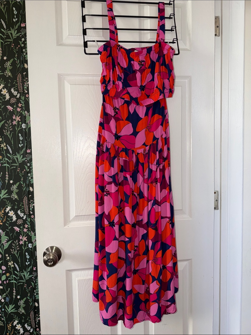 Bright Pink & Red Floral 2 Piece Matching Set Sundress - Women's